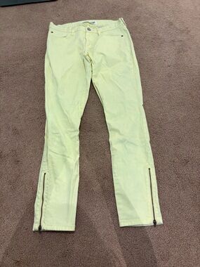2 for $10 Joe fresh Light Yellow Zip-Hem Skinny Pants size 2